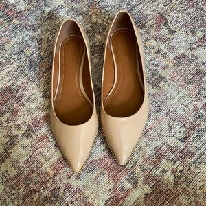 Nude Coach Pointed Toe Flats